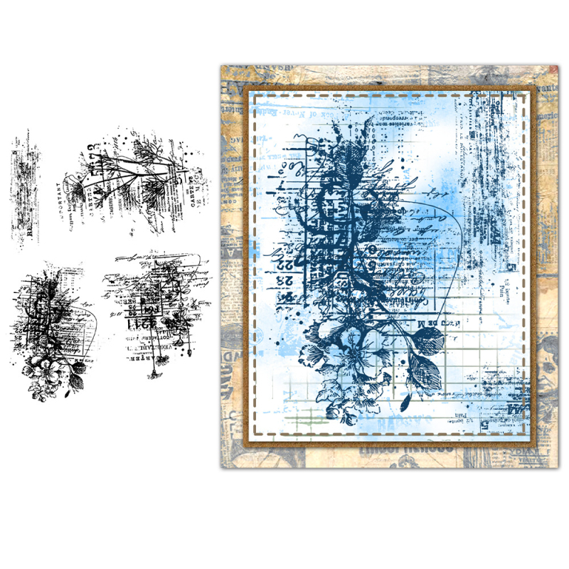 Prozirna silikonska pečat za ukrašavanje bilježnice, retro cvjetni uzorak, Yi Xuan, materijal: silikon.