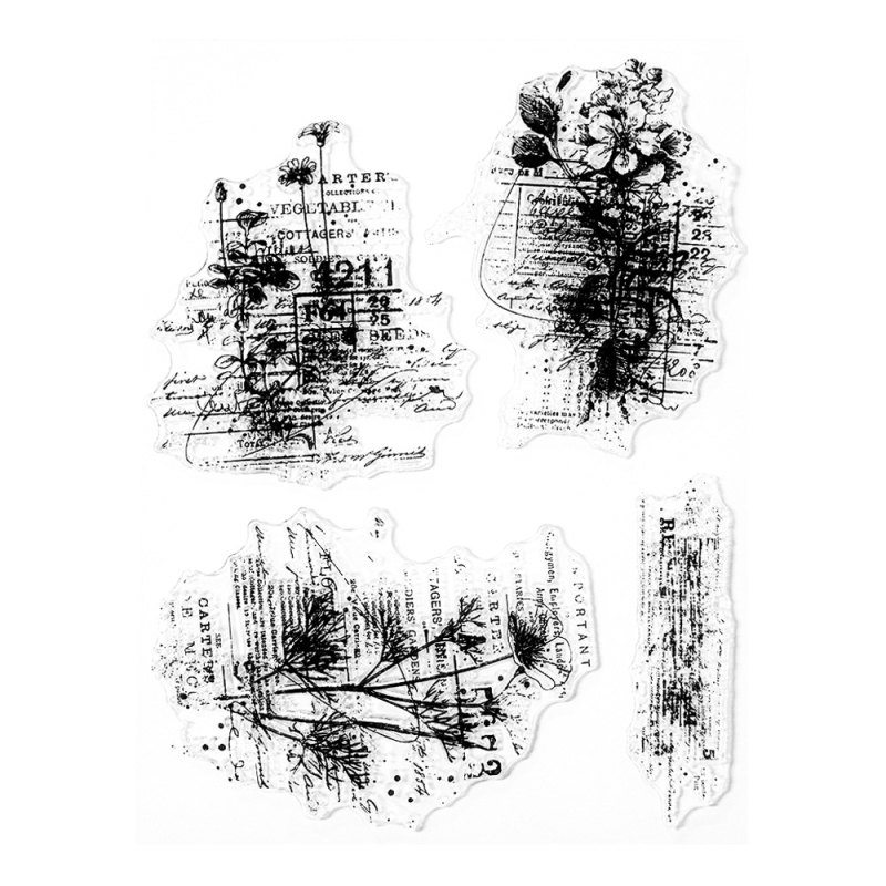 Prozirna silikonska pečat za ukrašavanje bilježnice, retro cvjetni uzorak, Yi Xuan, materijal: silikon.