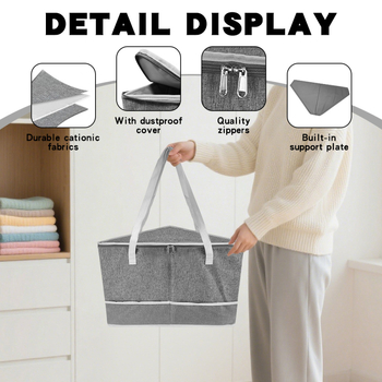 Τσάντα αποθήκευσης κρεμάστρας, κυβοειδούς σχήματος, πολυεστέρας, λειτουργία σφράγισης, ιδανική για ταξίδια και επιτραπέζια αποθήκευση