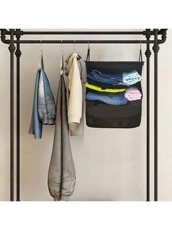 Αναδιπλούμενη κρεμάστρα αποθήκευσης για ταξίδια, 20–35L, πολυεστέρας, αναπνεύσιμη, επένδυση πολυεστέρα, μονόχρωμη