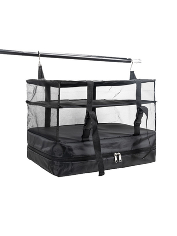 Αναδιπλούμενη κρεμάστρα αποθήκευσης για ταξίδια, 20–35L, πολυεστέρας, αναπνεύσιμη, επένδυση πολυεστέρα, μονόχρωμη