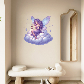 Стенно стикер Елф принцеса – PVC, водоустойчив, 1 бр., дизайн със сладки животни за хол и спалня