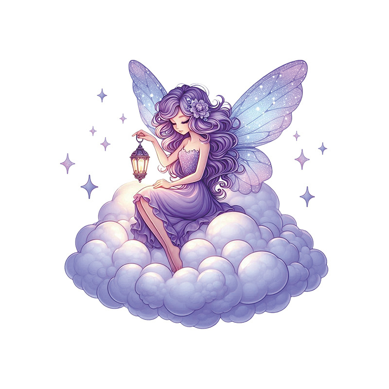 Стенно стикер Елф принцеса – PVC, водоустойчив, 1 бр., дизайн със сладки животни за хол и спалня