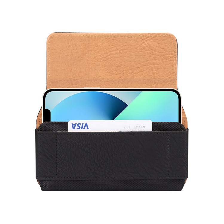 Muška pojasna torbica za telefon, PU materijal, magnetska kopča, vodoravni kvadratni oblik, džep za karticu