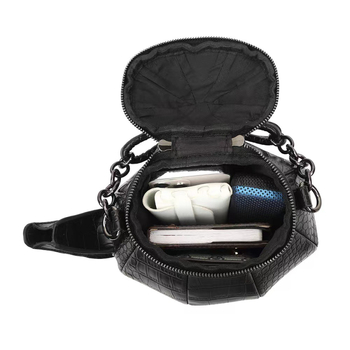 Τσάντα σε σχήμα τσαγιέρας, bucket bag, PU υλικό, κλείσιμο με φερμουάρ, εσωτερικά τσεπάκια για κινητό και για την κάρτα, μονό ιμάντα