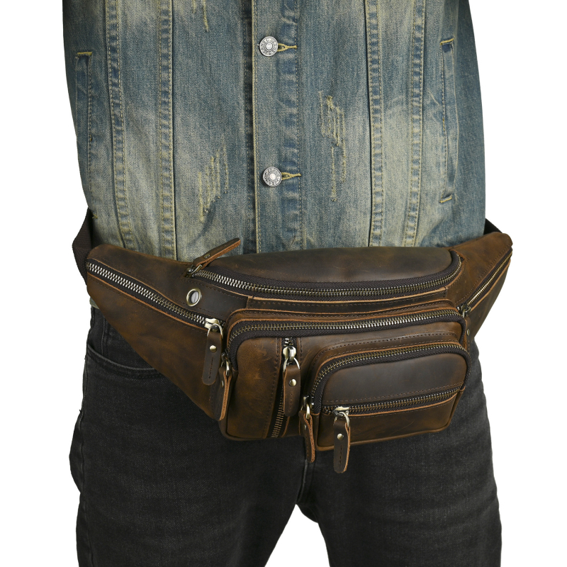 Ανδρική τσάντα θώρακα 379, γνήσιο δέρμα βοδινού, αντι-κλοπή, επένδυση πολυεστέρα-βαμβάκι, κατάλληλη για ελεύθερα ταξίδια