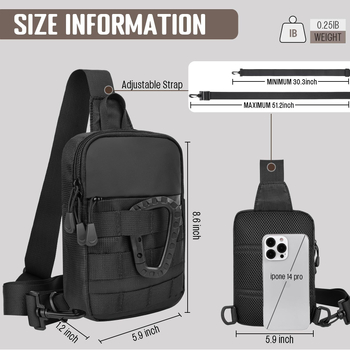 Ανδρική τσάντα θώρακα με μεγάλη χωρητικότητα, ύφασμα Oxford, αδιάβροχη, ανθεκτική στη φθορά και αντίκοπής