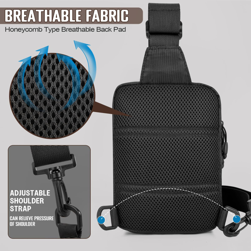 Ανδρική τσάντα θώρακα με μεγάλη χωρητικότητα, ύφασμα Oxford, αδιάβροχη, ανθεκτική στη φθορά και αντίκοπής