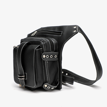 Unisex τσάντα μέσης με κορδόνι, θήκη για κινητό, PU δέρμα, πολυεστερική επένδυση, στυλ Y2K Steampunk, τρισδιάστατος σχεδιασμός, άνοιξη 2018