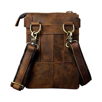 Мъжка чанта за талия от ретро Crazy Horse кожа, естествена кожа, водоустойчива, подплата полиестер