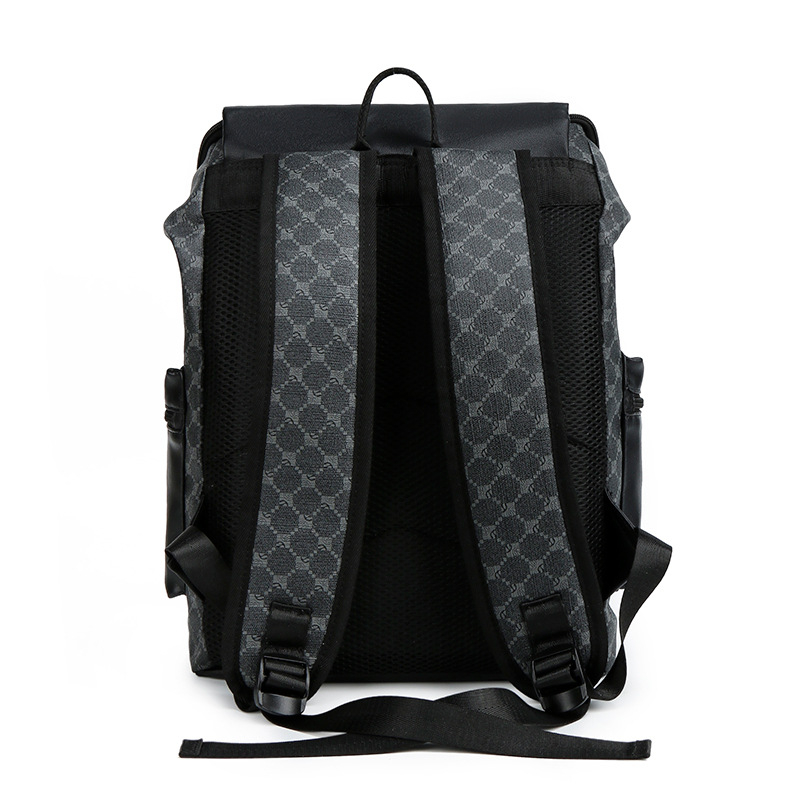 Unisex PU σακίδιο με καρό μοτίβο, κάτω από 20 L, χωράει 10 ιντσών φορητό υπολογιστή