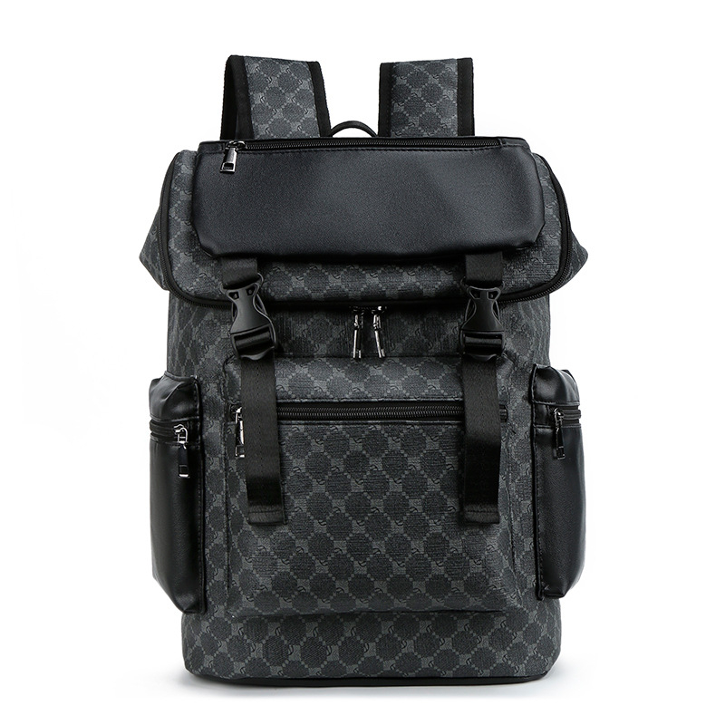 Unisex PU σακίδιο με καρό μοτίβο, κάτω από 20 L, χωράει 10 ιντσών φορητό υπολογιστή