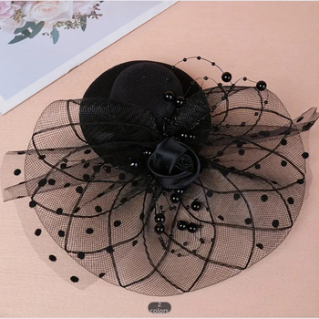 Аксесоар за глава от мрежеста материя, булчински воал, ръчна изработка, щипка за коса тип duckbill, винтидж стил Републиканска Китайска епоха