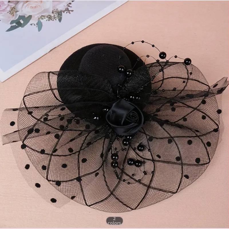 Аксесоар за глава от мрежеста материя, булчински воал, ръчна изработка, щипка за коса тип duckbill, винтидж стил Републиканска Китайска епоха