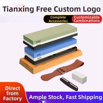 Точилен камък за кухненски ножове, двустранен, 400/1000 и 3000/8000, с бамбукова основа