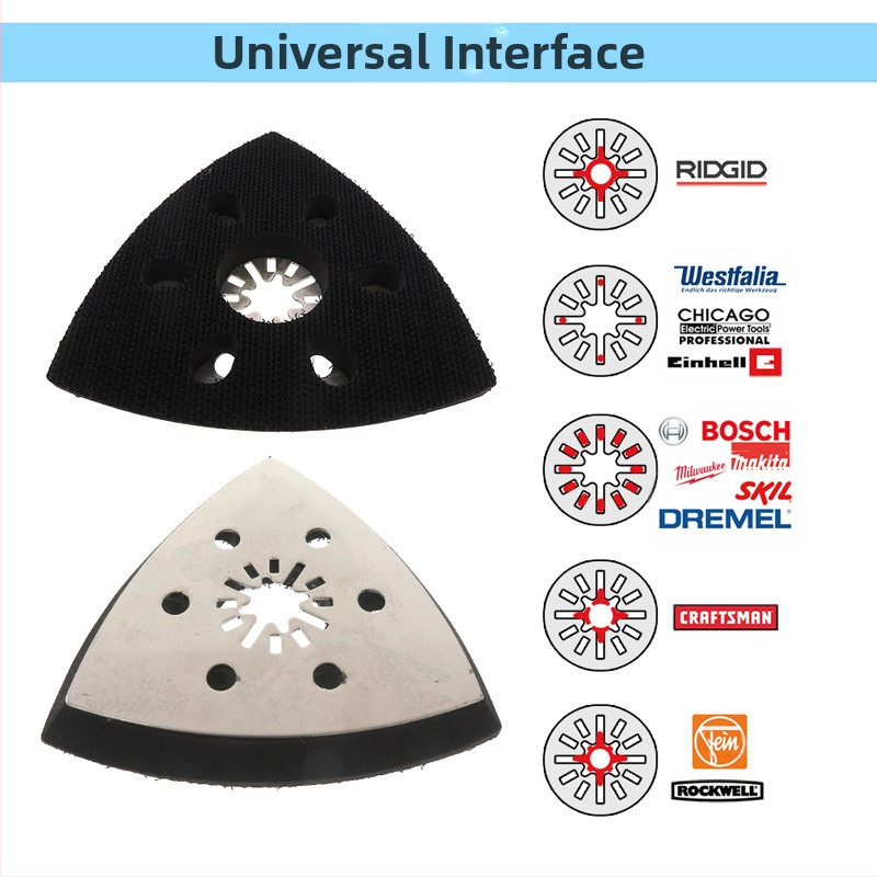 Триъгълен диск за шлайфане от неръждаема стомана, шест дупки, централен отвор със зъбци