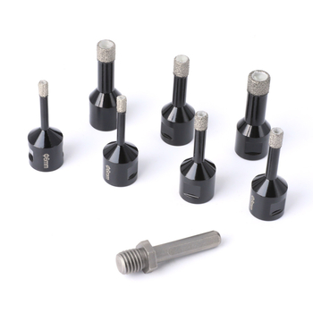 Σετ διαμαντόκορνες διάτρησης με M14, για κεραμικά πλακάκια, γυαλί και μάρμαρο, σε πλαστικό κουτί.