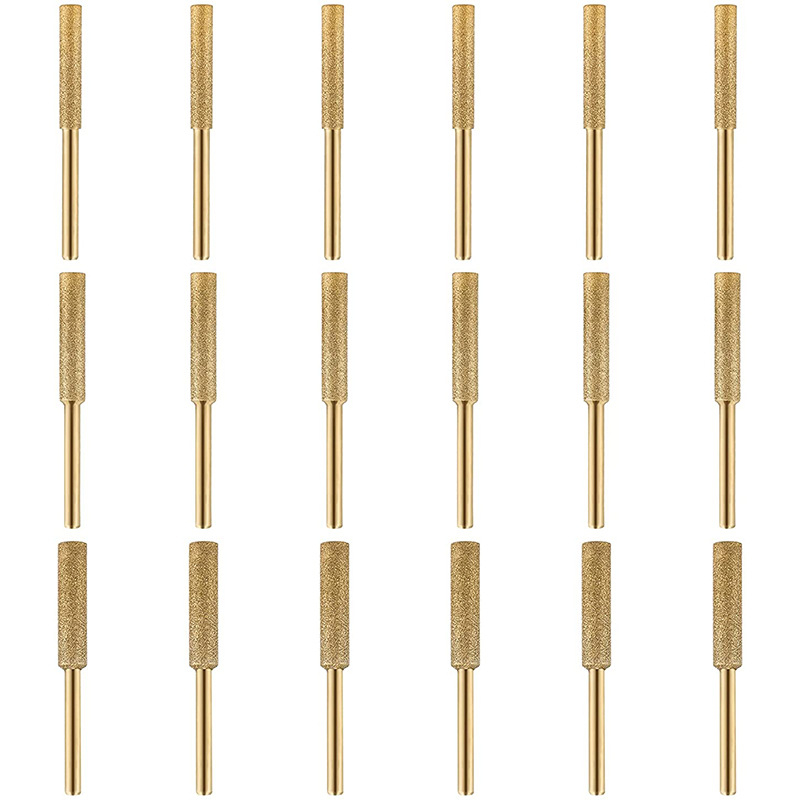 Diamantinė elektrinė pjūklų šlifuoklis, modelis RTF-2106, cilindrinė šlifuoklio galvutė, medžiaga Chrome Corundum/Emery, abrazyvas 120, išorinis skersmuo 4/4.5/5.5 mm