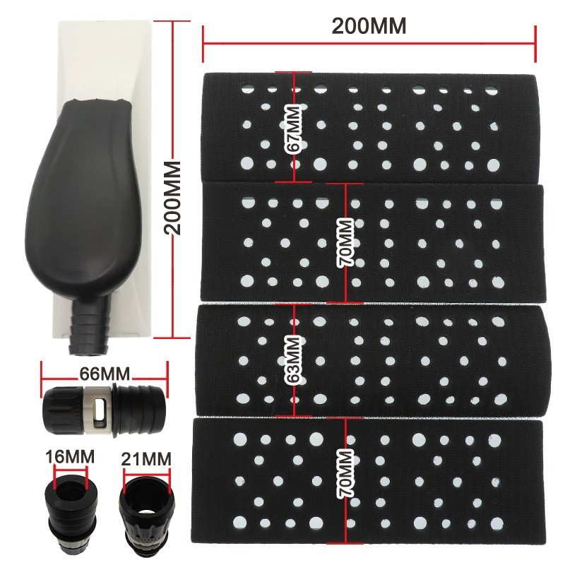 5 dalių porinių vakuuminių rankinių šlifavimo plokščių komplektas (įskaitant 4 atsarginius branduolius) – nailonas