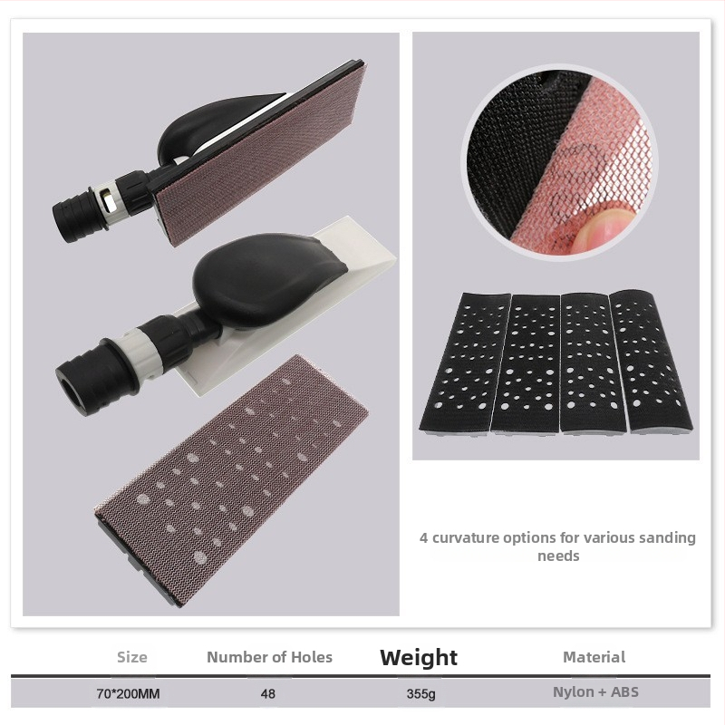 Комплект от 5 порести вакуумни панели за ръчно шлайфане (включва 4 резервни ядра) – найлон