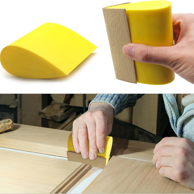 Medienos apdirbimo rankinių šlifuoklių diskų rinkinys, 16 dalių, išlenktas griovelis, PU puta, rankos atrama