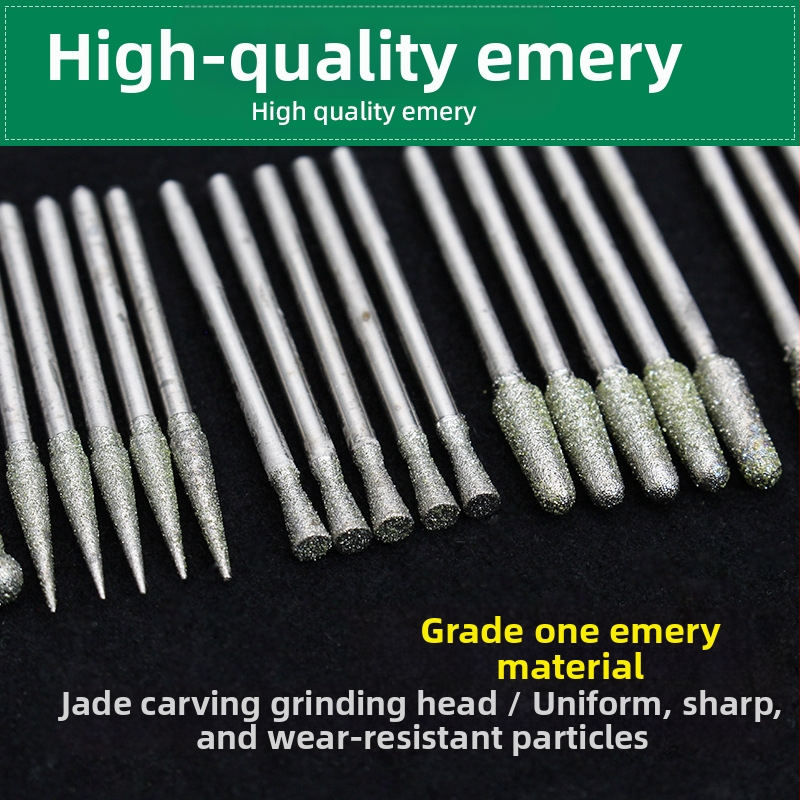 Комплект за нефритова резба с диамантени шлаиф-глави | Марка Ming Hao; Модел: Carving needle suit; Материал: Диамант; Област: Нефритова резба