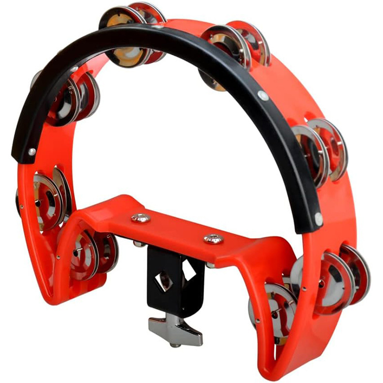 Orff perkusija: rankinis varpelis su klipu ir išplečiamu laikikliu būgnų komplektui, plastmasinis korpusas, tinka 4–6 metų vaikams