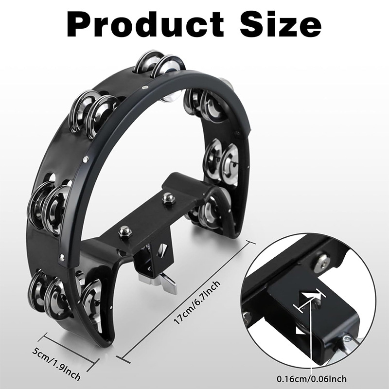 Orff perkusija: rankinis varpelis su klipu ir išplečiamu laikikliu būgnų komplektui, plastmasinis korpusas, tinka 4–6 metų vaikams