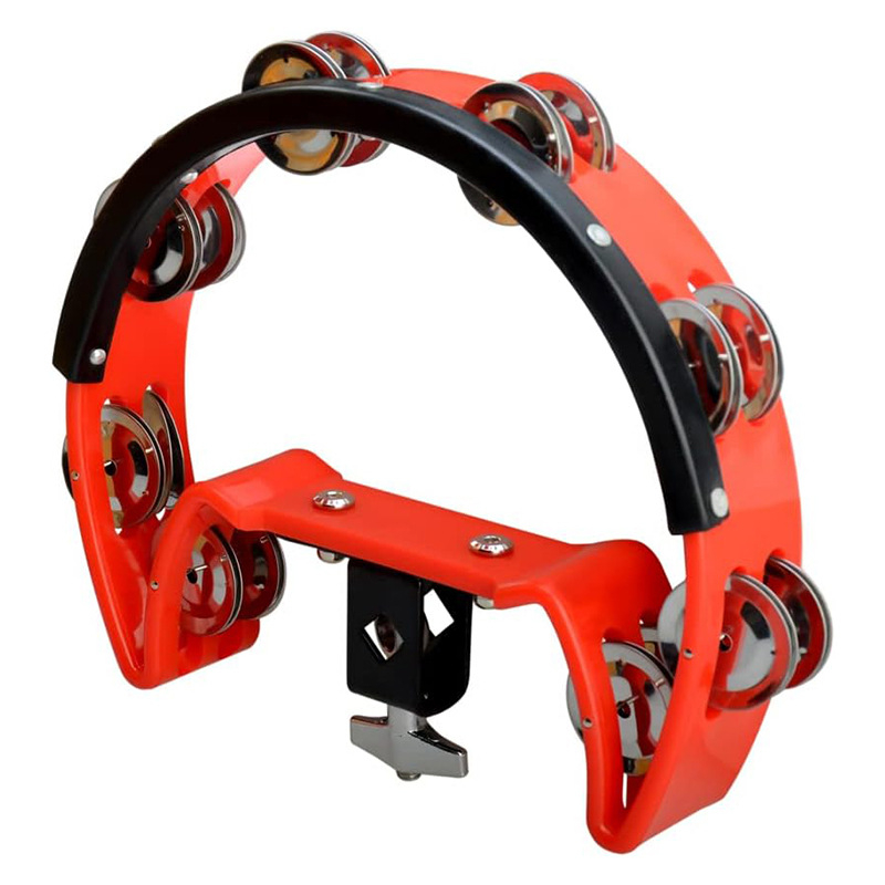 Orff perkusija: rankinis varpelis su klipu ir išplečiamu laikikliu būgnų komplektui, plastmasinis korpusas, tinka 4–6 metų vaikams