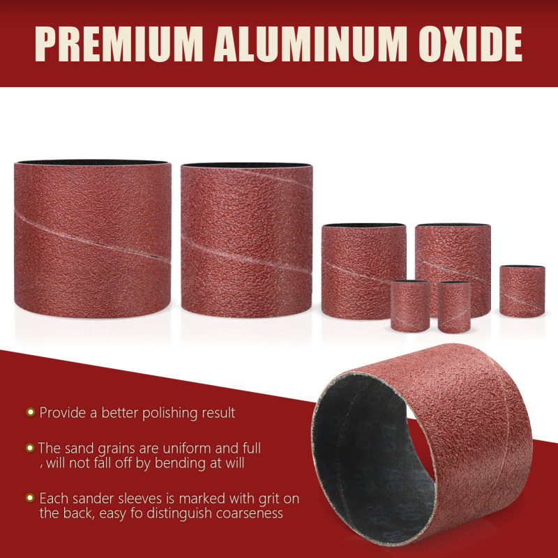 37 dalių šlifavimo žiedų ir volų komplektas medienos apdirbimui — aliuminio oksido šlifavimo galvutės ir poliravimo ratukai