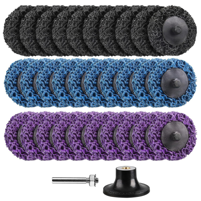 Комплект абразивни дискове за шлайф със система за бърза смяна и двойна тава; корпус от нейлон; TR връзка; кафяв корунд