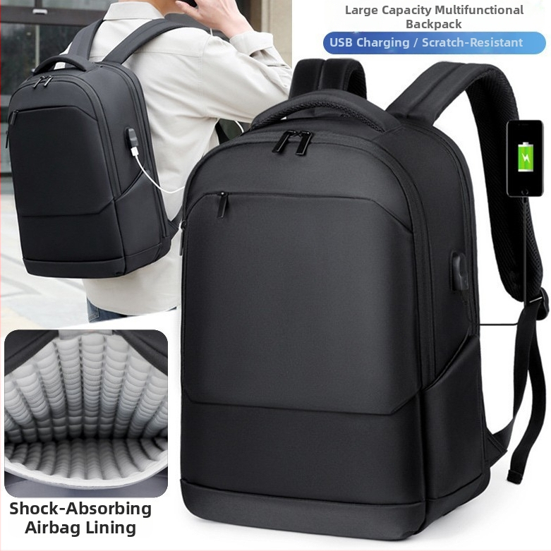 Biznisový batoh na notebook 20-35L, Oxford tkanina, vodeodolný, priehradka na 14-palcový notebook, zakrivené ramenné popruhy