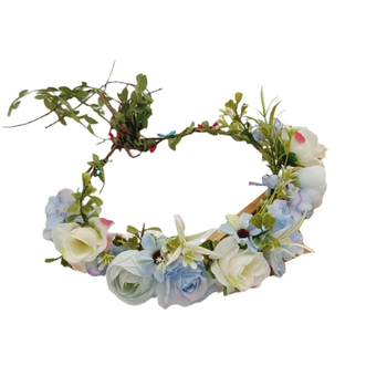 Bandă pentru păr cu design floral, material textil, stil feminin, ambalaj individual, potrivită pentru nuntă și amintiri de călătorie.