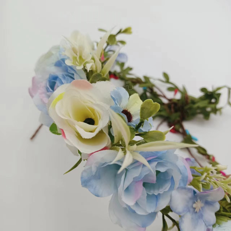 Bandă pentru păr cu design floral, material textil, stil feminin, ambalaj individual, potrivită pentru nuntă și amintiri de călătorie.
