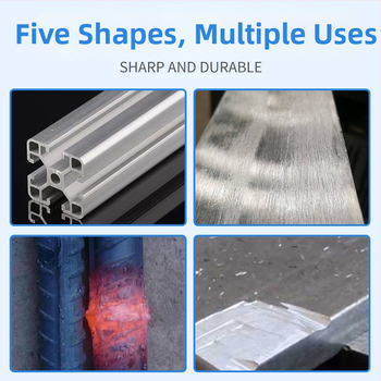 Medžio darbams skirtas pasukamų failų rinkinys su šešiakampiu rankena, anglies plienas, Hongtai 00000, 5 vnt.