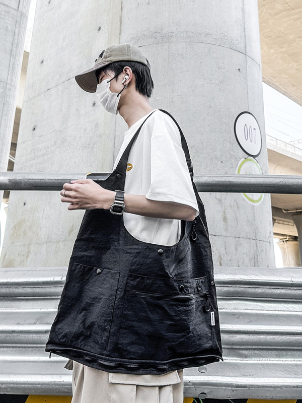 Vyriška pečių rankinė, nailonas, miesto minimalistinis stilius, 2024 m. pavasaris, laisvalaikio kelionės