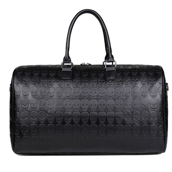 Τσάντα ταξιδιού από PU με ανάγλυφο κρανίο – αδιάβροχη, κατάλληλη για άνδρες και γυναίκες, χωρητικότητα 20–35 L