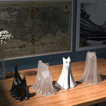 Μορφή σιλικόνης για Halloween διακοσμήσεις — φάντασμα γάτας κούκλα, μη κανονικού σχήματος, καλούπι γύψου/κεριού, καλούπι για κέικ