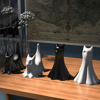 Μορφή σιλικόνης για Halloween διακοσμήσεις — φάντασμα γάτας κούκλα, μη κανονικού σχήματος, καλούπι γύψου/κεριού, καλούπι για κέικ