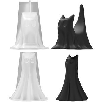 Μορφή σιλικόνης για Halloween διακοσμήσεις — φάντασμα γάτας κούκλα, μη κανονικού σχήματος, καλούπι γύψου/κεριού, καλούπι για κέικ