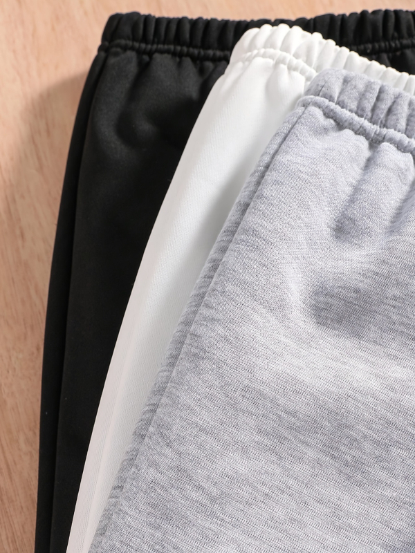 TEMUSHEIN Dječje casual sportske hlače s elastičnim pojasom, pleteni materijal, set od tri komada