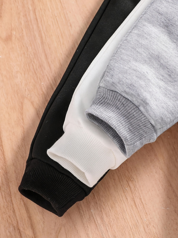 TEMUSHEIN Dječje casual sportske hlače s elastičnim pojasom, pleteni materijal, set od tri komada