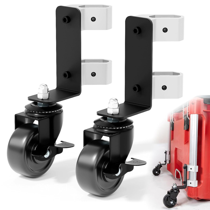 Predný koliesko-kaster set z nehrdzavejúcej ocele, 2-dielna sada pre rolovacie skrinky