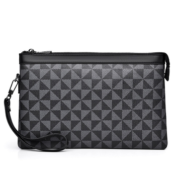 Pánsky clutch – PU, geometrický vzor, priedušný, Polyesterová podšívka, štýl Business Elite