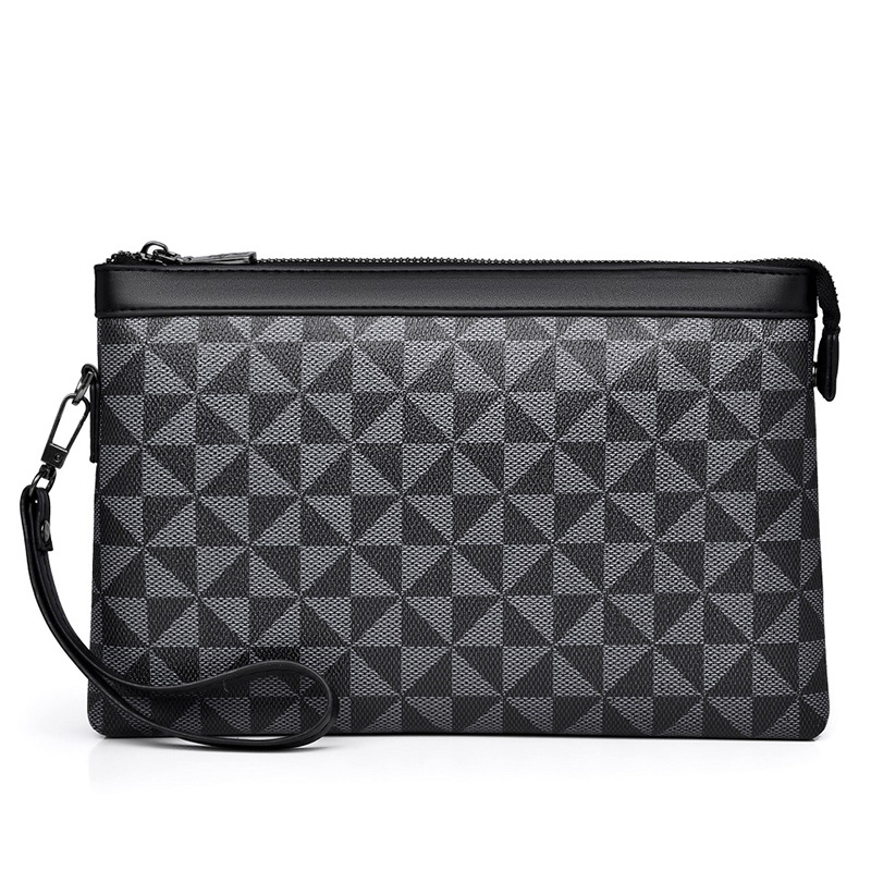 Pánsky clutch – PU, geometrický vzor, priedušný, Polyesterová podšívka, štýl Business Elite
