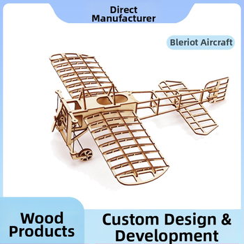 Drevený model lietadla - DIY 3D puzzle, prispôsobiteľný podľa nákresov, pre vek 15–35
