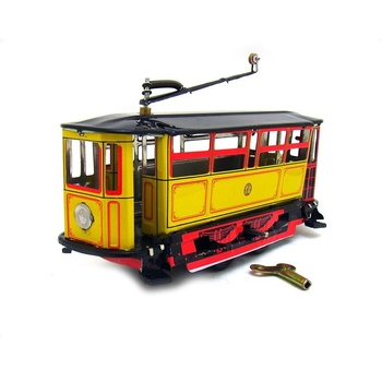 Ms638 Paya tramvaj – vintage rekvizit za fotografiju, limeni model od tin-plata; šifra proizvoda Ms638; pogodno za krajolise, gradske trgove, ured i hotel; pakiranje karton
