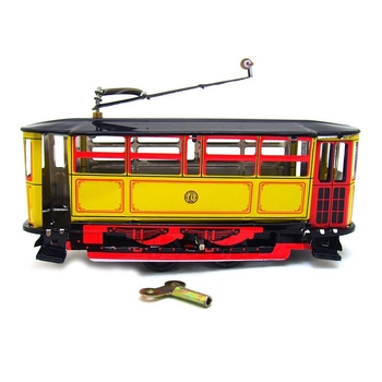 Ms638 Paya tramvaj – vintage rekvizit za fotografiju, limeni model od tin-plata; šifra proizvoda Ms638; pogodno za krajolise, gradske trgove, ured i hotel; pakiranje karton