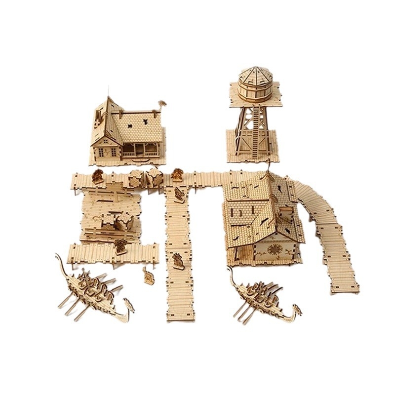 Medinė trimatė dėlionė — daugiafunkcinė, tinkama DIY, pritaikoma pagal brėžinius