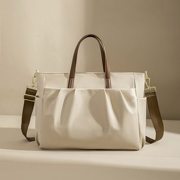 Qinghe Чанта за лаптоп за жени, съвместима с 14-инчов лаптоп, нейлон, едноцветна, подплата полиестер, дишаща, водоустойчива, ултралека